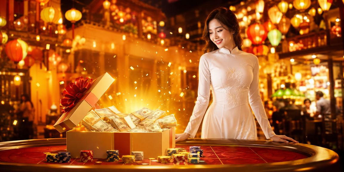 Không khí giải trí casino và cá cược tại Hội An với trang phục áo dài truyền thống